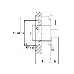 Mandrin de tour - 3 mors durs réversibles DIN55026