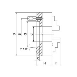 Mandrin de tour - 3 mors durs monoblocs DIN55029