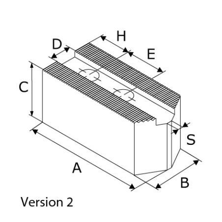 Mors doux standard - stries 1,5mm x 60° - acier MTS Mors doux standard - stries 1,5mm x 60° - acier MTS