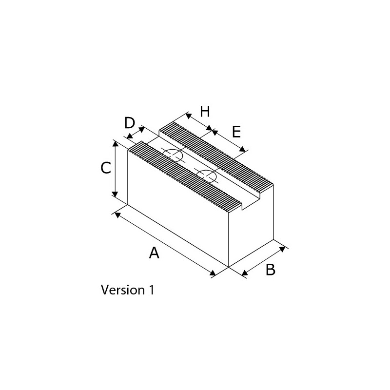Mors doux standard - stries 3,0mm x 60° - acier MKS