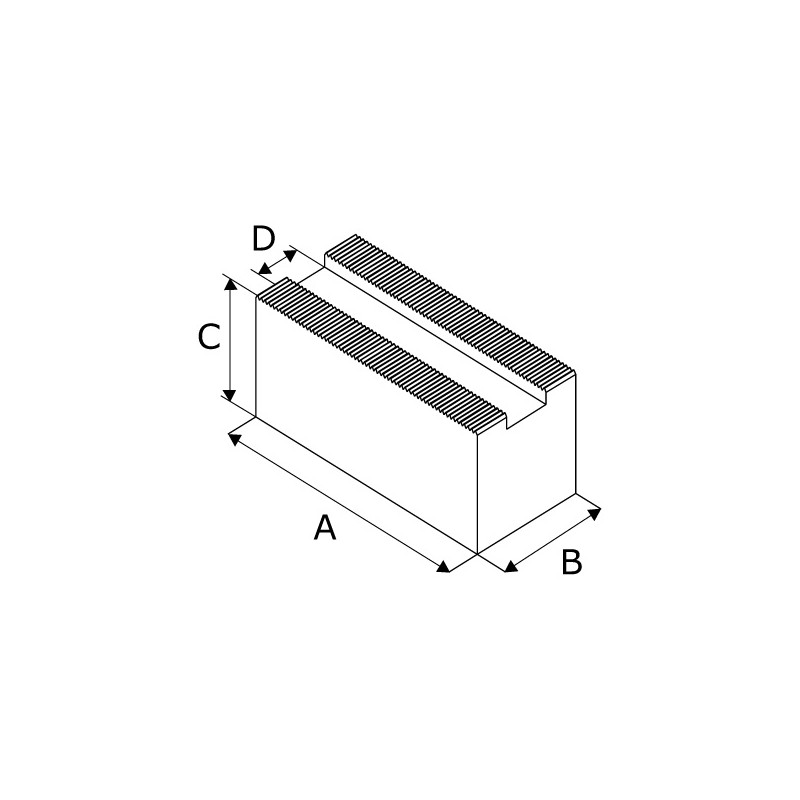 Barres striées en acier - 1/16" x 90°
