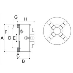 Mandrin de tour combiné - 4 mors durs réversibles DIN6350