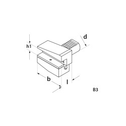 Porte outil VDI DIN 69880 forme B3 radial court à droite inversé