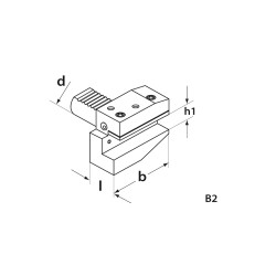 Porte outil VDI DIN 69880 forme B2 radial court à gauche