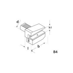 Porte outil VDI DIN 69880 forme B4 radial court à gauche inversé