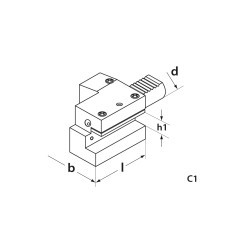 Porte outil VDI DIN 69880 forme C1 axial à droite