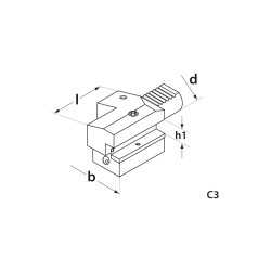 Porte outil VDI DIN 69880 forme C3 axial à droite inversé