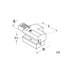 Porte outil VDI DIN 69880 forme C4 axial à gauche inversé