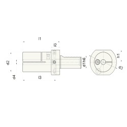 Porte outil VDI DIN 69880 forme E2-S