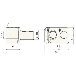 Porte outil VDI DIN 69880 forme E7 double à droite