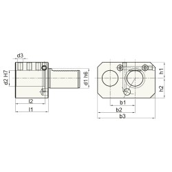 Porte outil VDI DIN 69880 forme E8 double à gauche
