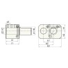 Porte outil VDI DIN 69880 forme E8 double à gauche