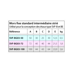 Mors fixe standard intermédiaire strié