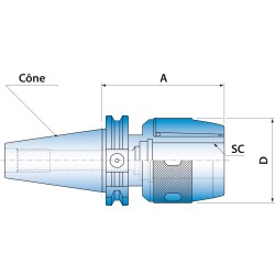 Porte pince type SC DIN69871 ISO 50