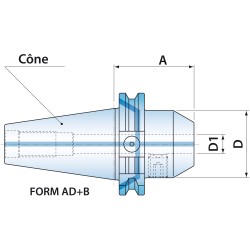 Porte fraise Weldon DIN69871 ISO 40 série courte