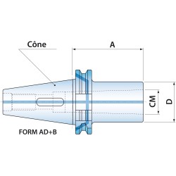 Douille de réduction double usage DIN69871 ISO 40