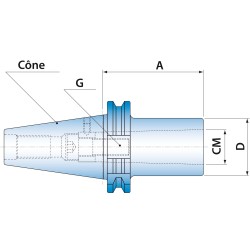 Douille de réduction avec vis incorporée DIN69871 ISO 50