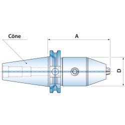 Mandrin de perçage monobloc AD+B DIN69871 ISO 40