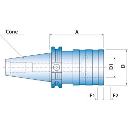 Mandrin de taraudage changement rapide DIN69871 ISO 40