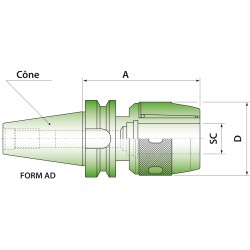 Porte-pince type SC MAS403 BT 50