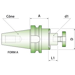 Porte-fraise à trou lisse MAS403 BT 40