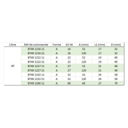 Porte-fraise à trou lisse MAS403 BT 40