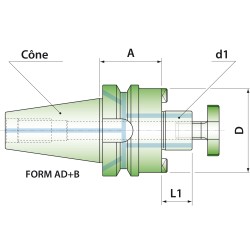 Porte-fraise tourteau MAS403 BT 50