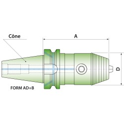 Mandrin de perçage monobloc AD+B MAS403 BT 40