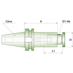 Porte-fraise à piston coulissant MAS403 BT 50