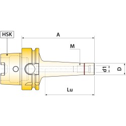 Porte fraise à queue filetée HSK A 63