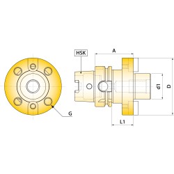 Porte-fraise tourteau HSK A 63