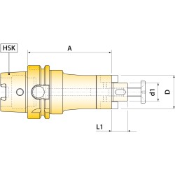 Porte-fraise combiné trou lisse série longue HSK A 63