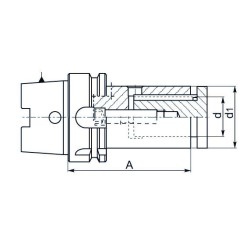 Porte-fraise à piston coulissant HSK A 63