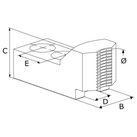 Mors durs serre-barres - stries 1/16" x 90° - acier GTM-C SMW