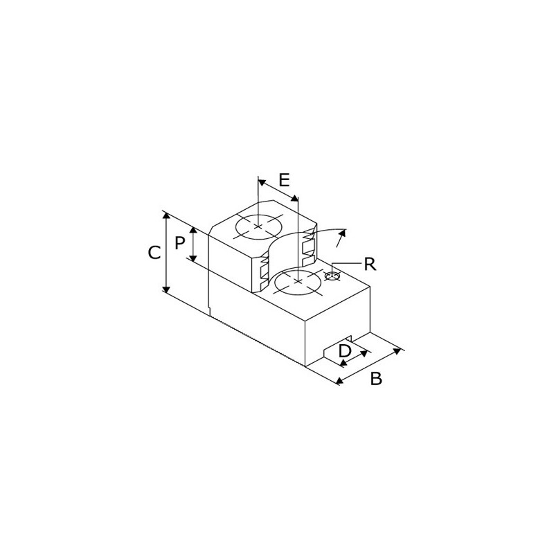 Mors durs à griffes, extérieurs - stries 1,5mm x 60° - acier GTZ-M Kitagawa