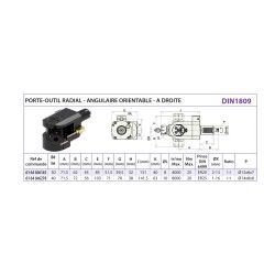 P/O motorisé VDI DIN1809 radial angulaire orientable à droite